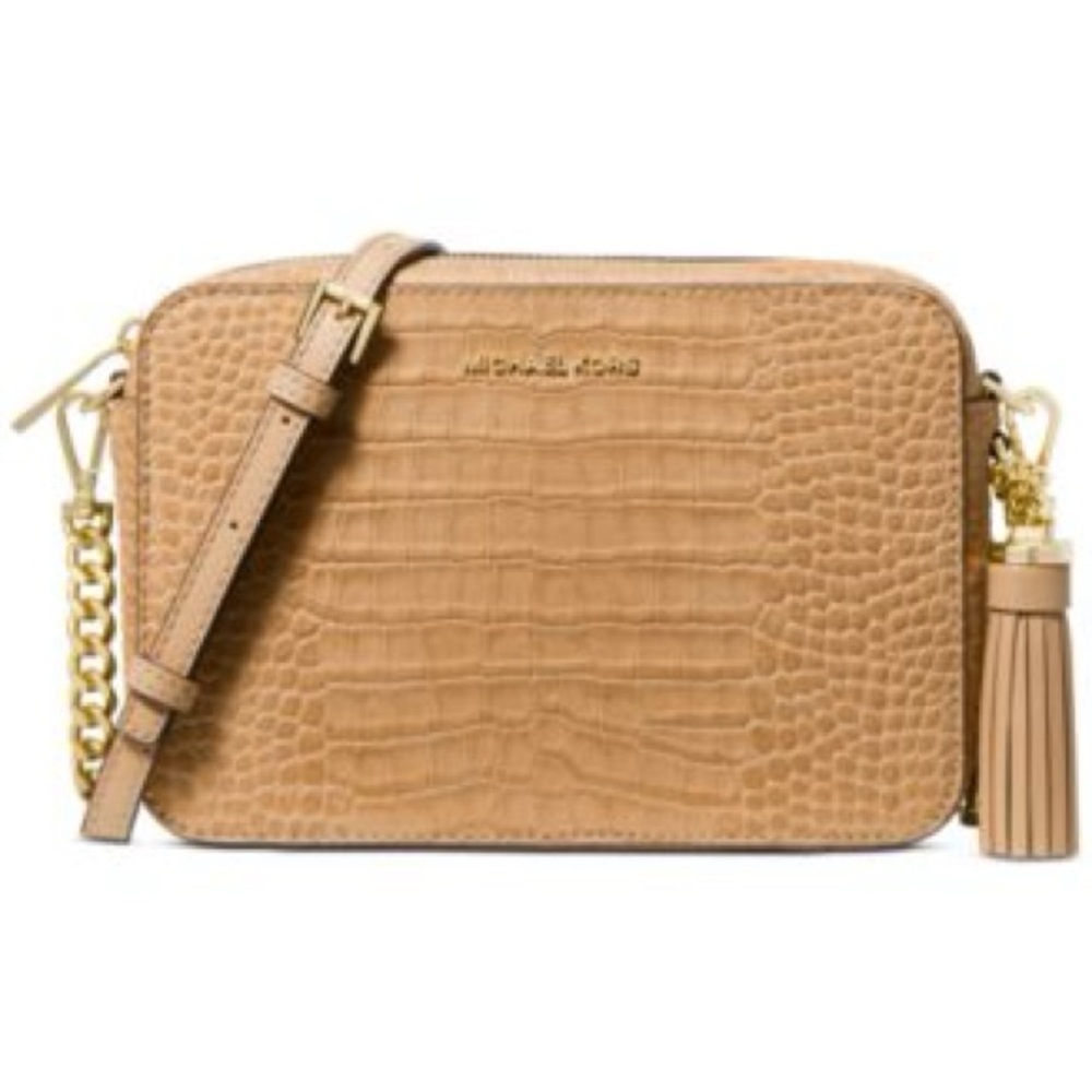 MICHAEL KORS Jet Set Medium Crocodile Embossed Leather Crossbody NWT - Picture 6 of 6